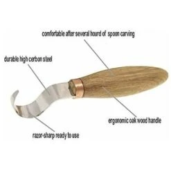 2Pièces Couteau Sculpture Bois, Couteau Croche Bois Outils De Sculpture Bois Avec Manche En Bois -Outils Magie Soldes Boutique 92510156 3