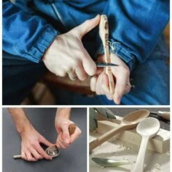 2Pièces Couteau Sculpture Bois, Couteau Croche Bois Outils De Sculpture Bois Avec Manche En Bois -Outils Magie Soldes Boutique 92510156 5