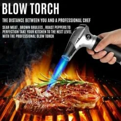 Chalumeau De Cuisine Torche De Cuisine Brûleur à Gaz Butane, Serrure De Sécurité Et Acier Inoxydable Et Aluminium Pour La Cuisine Home DIY Brûlée, Barbecue, Bougies (Butane Non Inclus) -Outils Magie Soldes Boutique 93444149 3