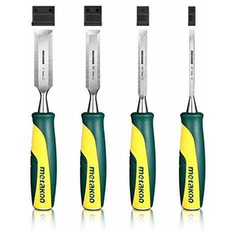 METAKOO Ensemble De Ciseaux à Bois 4 Pièces, 6/12/18/25mm, Coffret Ciseaux à Bois, MWC01 1 METAKOO Ensemble De Ciseaux à Bois 4 Pièces, 6/12/18/25mm, Coffret Ciseaux à Bois, MWC01