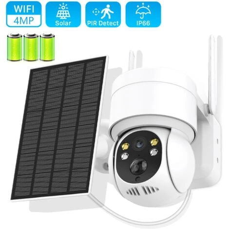 Camera De Surveillance Exterieur Solaire WiFi PTZ 1080P PIR, Detection Humaine, Surveillance Sans Fil, Cameras IP Avec Panneau Solaire, Batterie Rechargeable 7800mAh 2 Camera De Surveillance Exterieur Solaire WiFi PTZ 1080P PIR, Detection Humaine, Surveillance Sans Fil, Cameras IP Avec Panneau Solaire, Batterie Rechargeable 7800mAh – Image 2