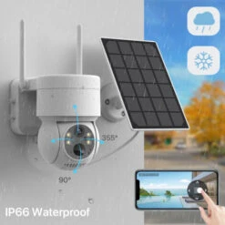 Camera De Surveillance Exterieur Solaire WiFi PTZ 1080P PIR, Detection Humaine, Surveillance Sans Fil, Cameras IP Avec Panneau Solaire, Batterie Rechargeable 7800mAh 9 Camera De Surveillance Exterieur Solaire WiFi PTZ 1080P PIR, Detection Humaine, Surveillance Sans Fil, Cameras IP Avec Panneau Solaire, Batterie Rechargeable 7800mAh -Outils Magie Soldes Boutique 94115603 5