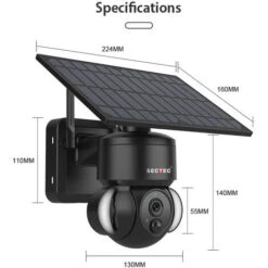 Camera Solaire Sans Fil TUYA WiFi Avec Panneau Solaire 1080P Detection De Mouvement PIR Peut Etre Installee Separement Avec Batterie Blanc -Outils Magie Soldes Boutique 94115621 3