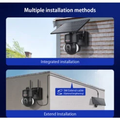 Camera Solaire Sans Fil TUYA WiFi Avec Panneau Solaire 1080P Detection De Mouvement PIR Peut Etre Installee Separement Avec Batterie Blanc -Outils Magie Soldes Boutique 94115621 5