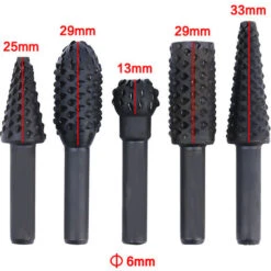 BF Lime Rotative Pour Le Travail Du Bois Tête De Ponçage Rotative électrique Lime à Bois Couteau à Sculpter Plateau à Thé Tête De Ponçage Pour La Sculpture Des Racines-Noir, 5pcs -Outils Magie Soldes Boutique 95287726 4