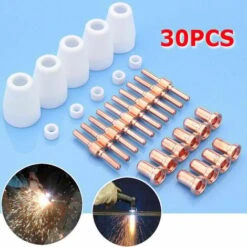 30x Plasma Cutter Consumables Electrode Tip Kit Pour Torch PT-31 LGK-40 CUT40 -Outils Magie Soldes Boutique 95377729 3