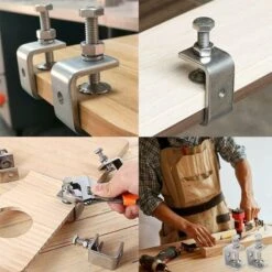 FlkwoH SL.GT,Serre Joints C Pince Fixation Travail Bois Pince En C Robustes En Acier Inoxydable Tigre Pince De Menuiserie(4 Pièces) -Outils Magie Soldes Boutique 95420716 4