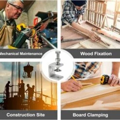 FlkwoH SL.GT,Serre Joints C Pince Fixation Travail Bois Pince En C Robustes En Acier Inoxydable Tigre Pince De Menuiserie(4 Pièces) -Outils Magie Soldes Boutique 95420716 5