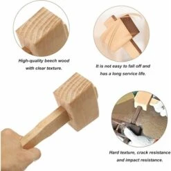 Maillet De Menuisier En Bois Marteau PoignéE Outil Menuiserie à Hêtre Frappe Inclinée Pour Bricolage Travail Du 245 Mm - MODOU -Outils Magie Soldes Boutique 95442697 3