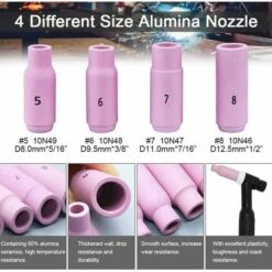 RAINBOW Betterlife Kit De 16 Pcs Pince TIG Buse En Céramique Casquette Torche De Soudure TIG Gaz Lentille Corps De Pince TIG Capuchons Arrière TIG Accessoire Soudage Pour WP - 17/18 / 26 TIG Torche So -Outils Magie Soldes Boutique 96782125 3