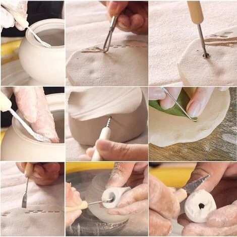 Gasea 11PCS Sculpture D'argile Set Outils De Poterie Sculpture Sur Cire Outil De Moulage Pour Poterie Céramique Argile 3 Gasea 11PCS Sculpture D'argile Set Outils De Poterie Sculpture Sur Cire Outil De Moulage Pour Poterie Céramique Argile – Image 3