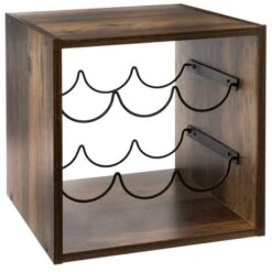 Rangement 6 Bouteilles Indus Mix N Modul Effet Bois Foncé - 5 Five Simply Smart